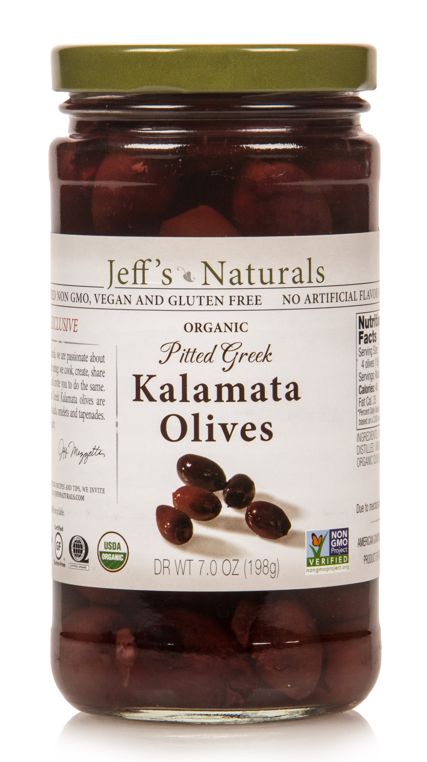 Kalamata Olives, Whole, Pitted, Organic