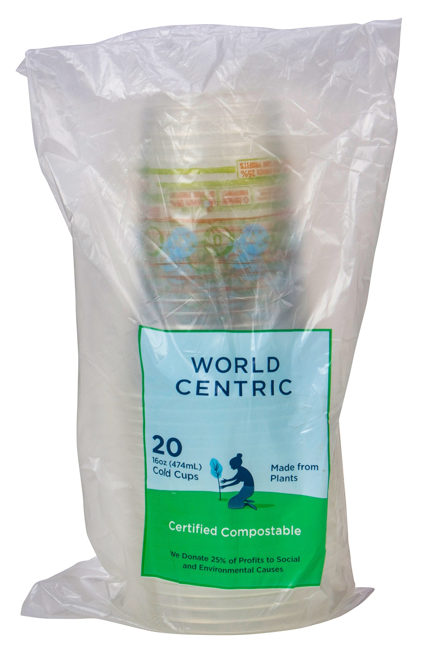 Drinking Cold Cup, 16oz, Compostable