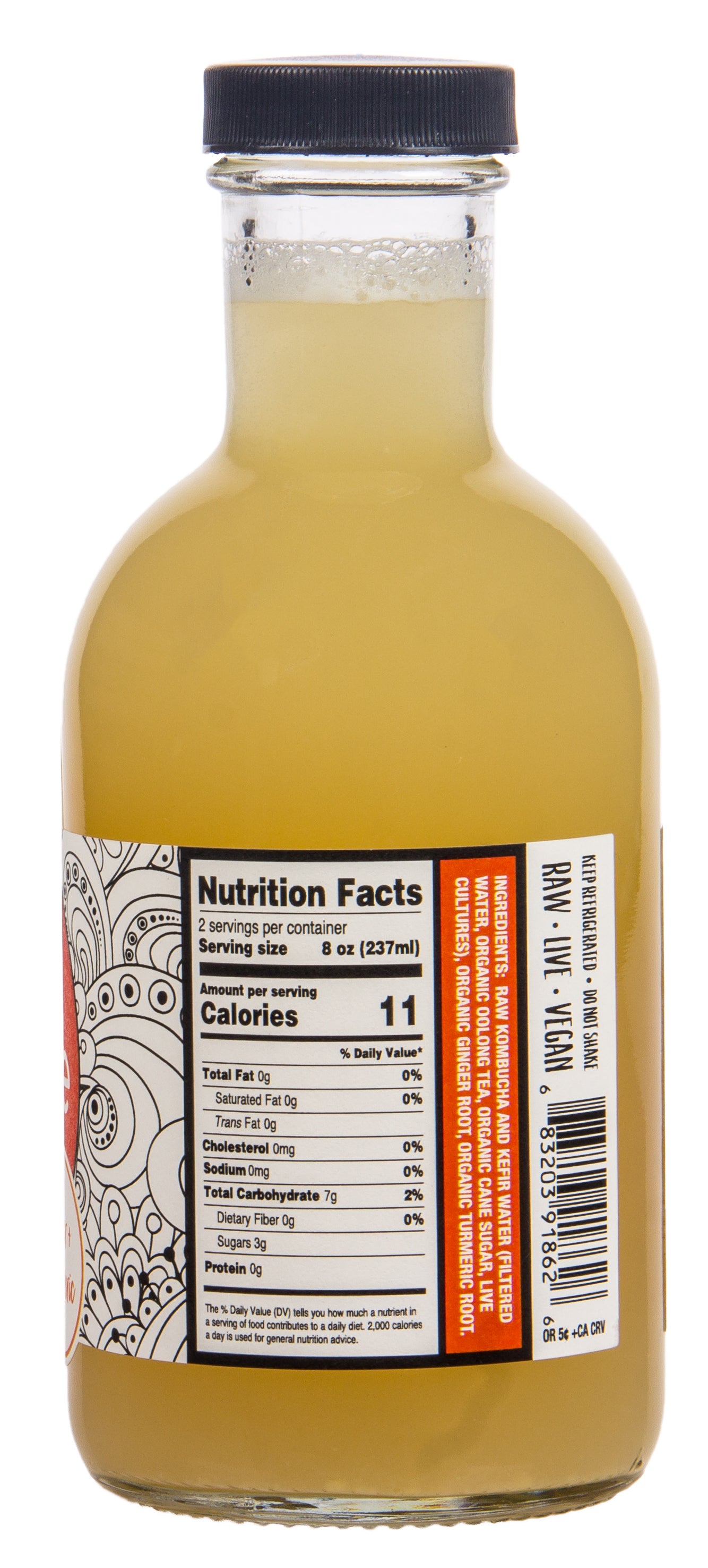 Kombucha & Kefir Water, Ginger & Turmeric, beHere, Raw