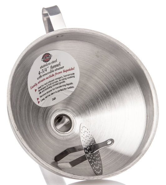 Funnel with Strainer, 5 inch, Stainless Steel