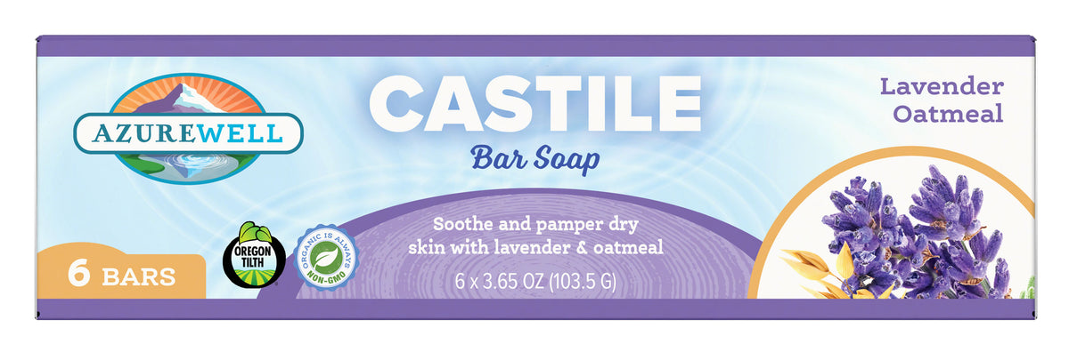Castile Bar Soap, Lavender (with Oatmeal), Organic
