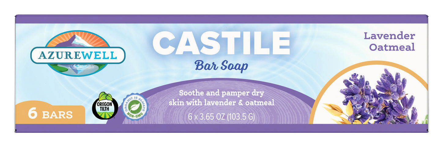 Castile Bar Soap, Lavender (with Oatmeal), Organic
