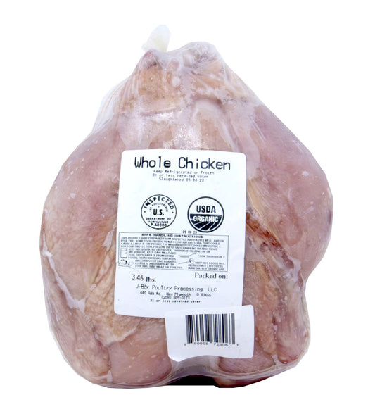 Chicken, Whole, FROZEN, Organic, Random Weight