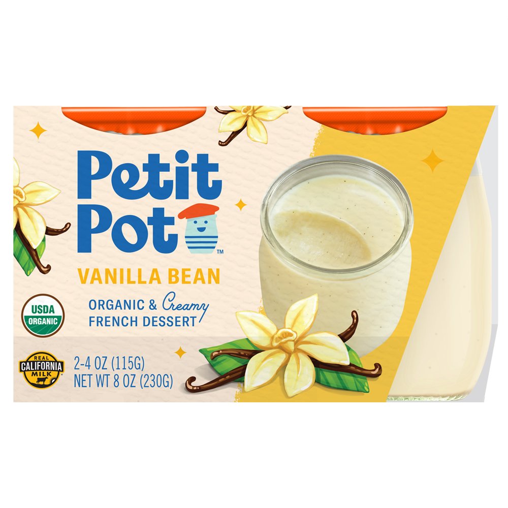 Custard Pudding Cups, Vanilla Bean, In Glass, Organic