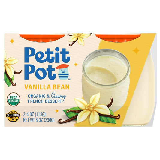 Custard Pudding Cups, Vanilla Bean, In Glass, Organic