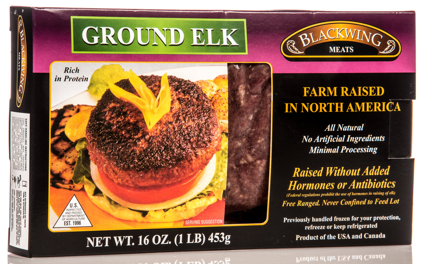 Elk, Ground, Frozen, Farm Raised