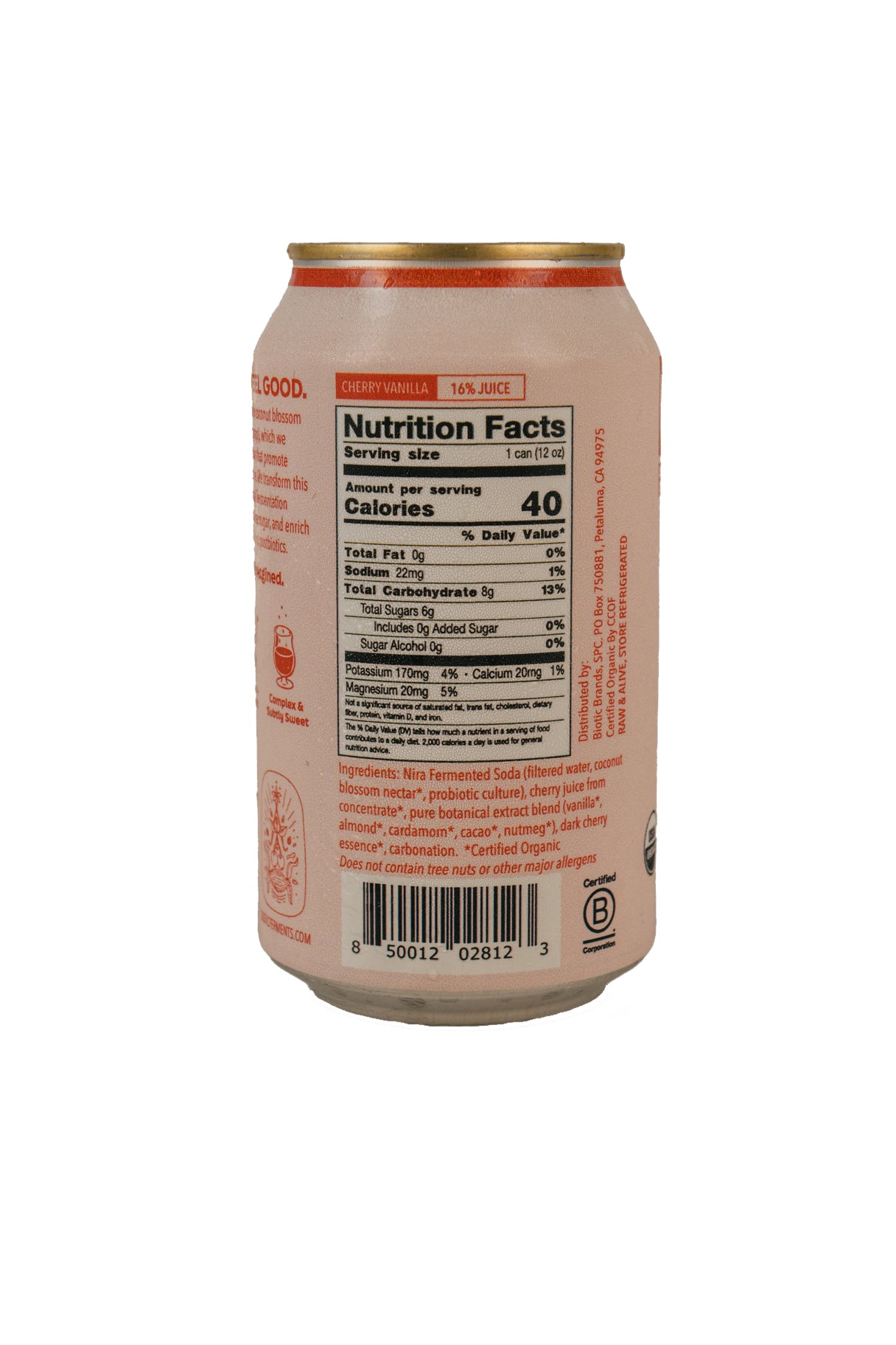 Nira Fermented Soda, Cherry Vanilla, Organic
