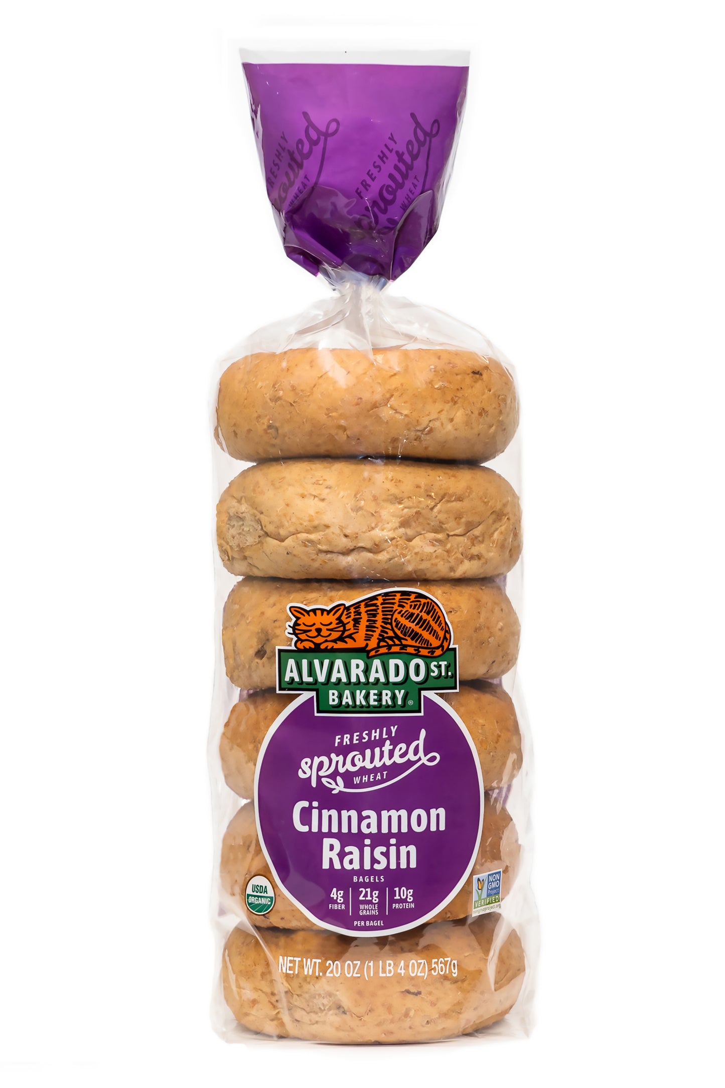 Sprout Wheat Bagels, Cinnamon Raisin, Frozen, Organic