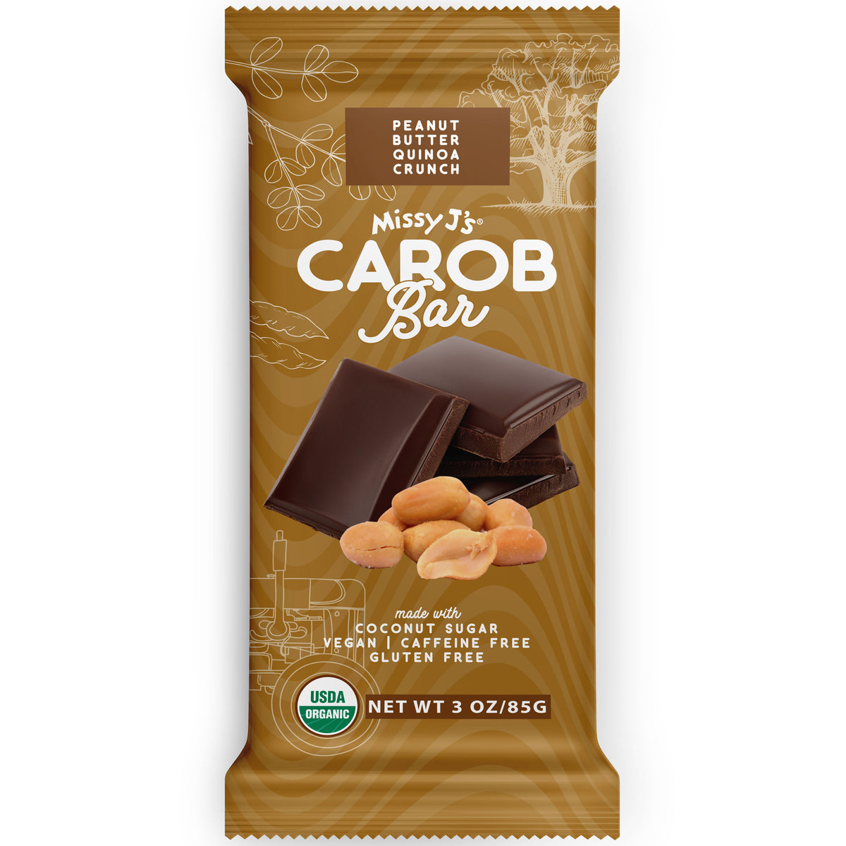 Carob Candy Bar, Peanut Butter Qunioa Crunch, Organic