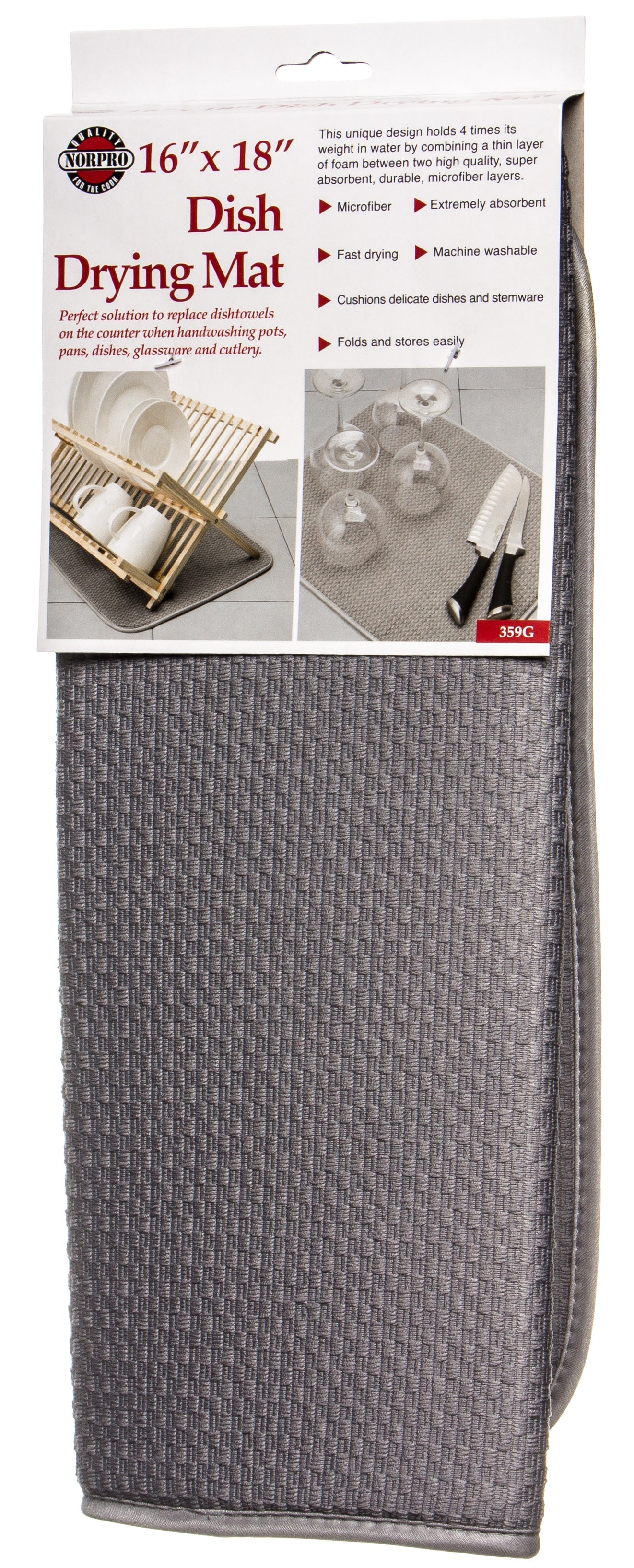Dish Mat, Grey, 16 inch x 18 inch