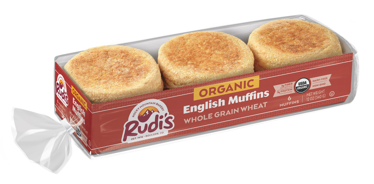 Whole Wheat English Muffins, Frozen, Organic