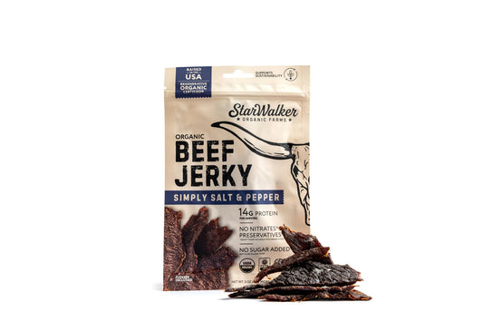 Beef Jerky, Salt & Pepper, Organic