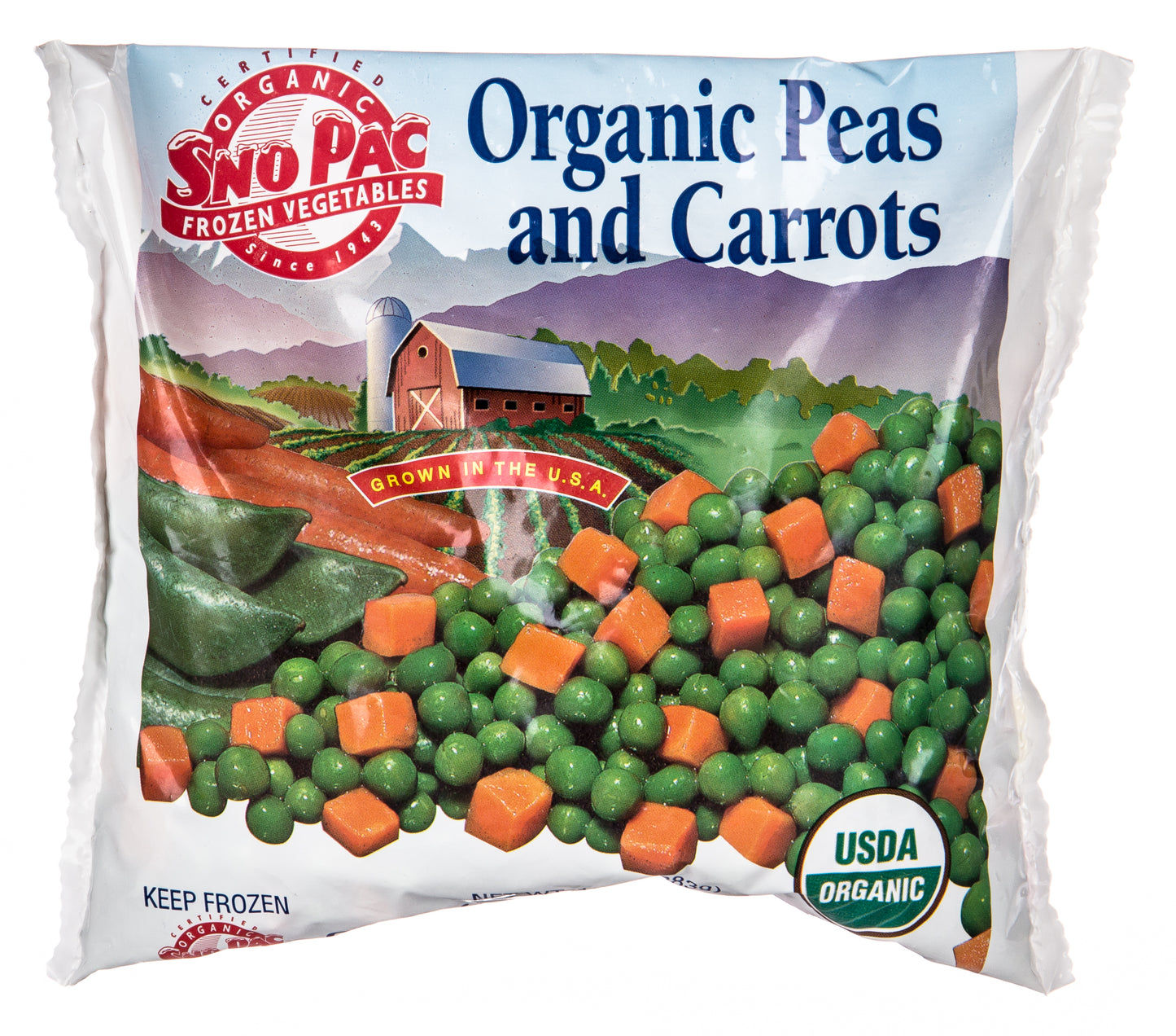Peas and Carrots, Frozen, Organic