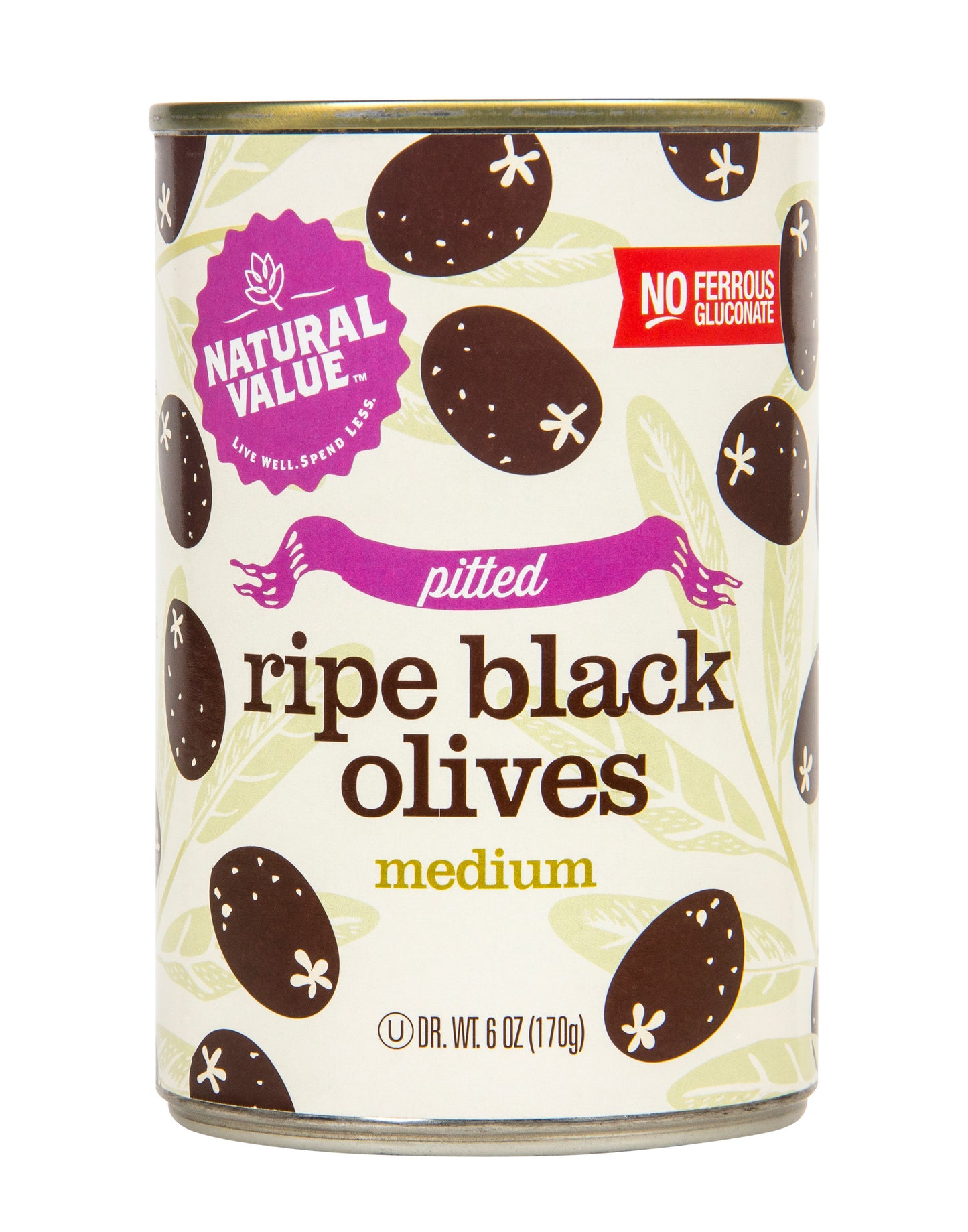 Black Olives, Pitted, Natural