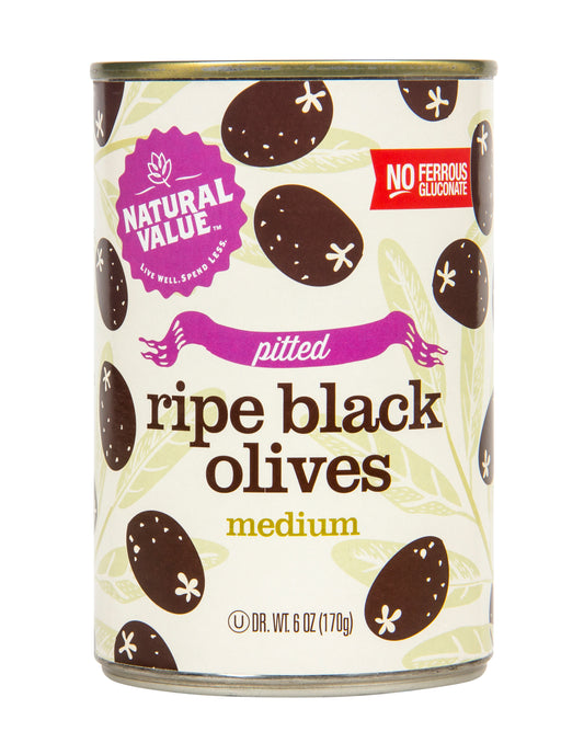 Black Olives, Pitted, Natural