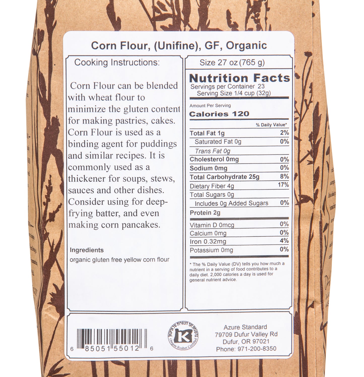 Corn Flour, (Unifine), GF, Organic