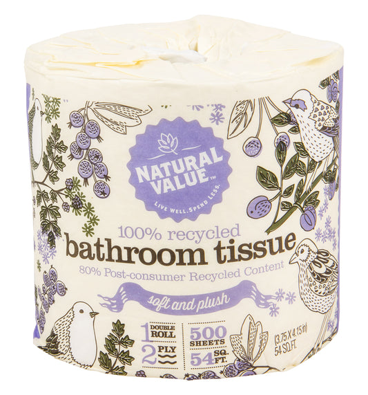 Bath Tissue 500 2ply sheets-Recycled
