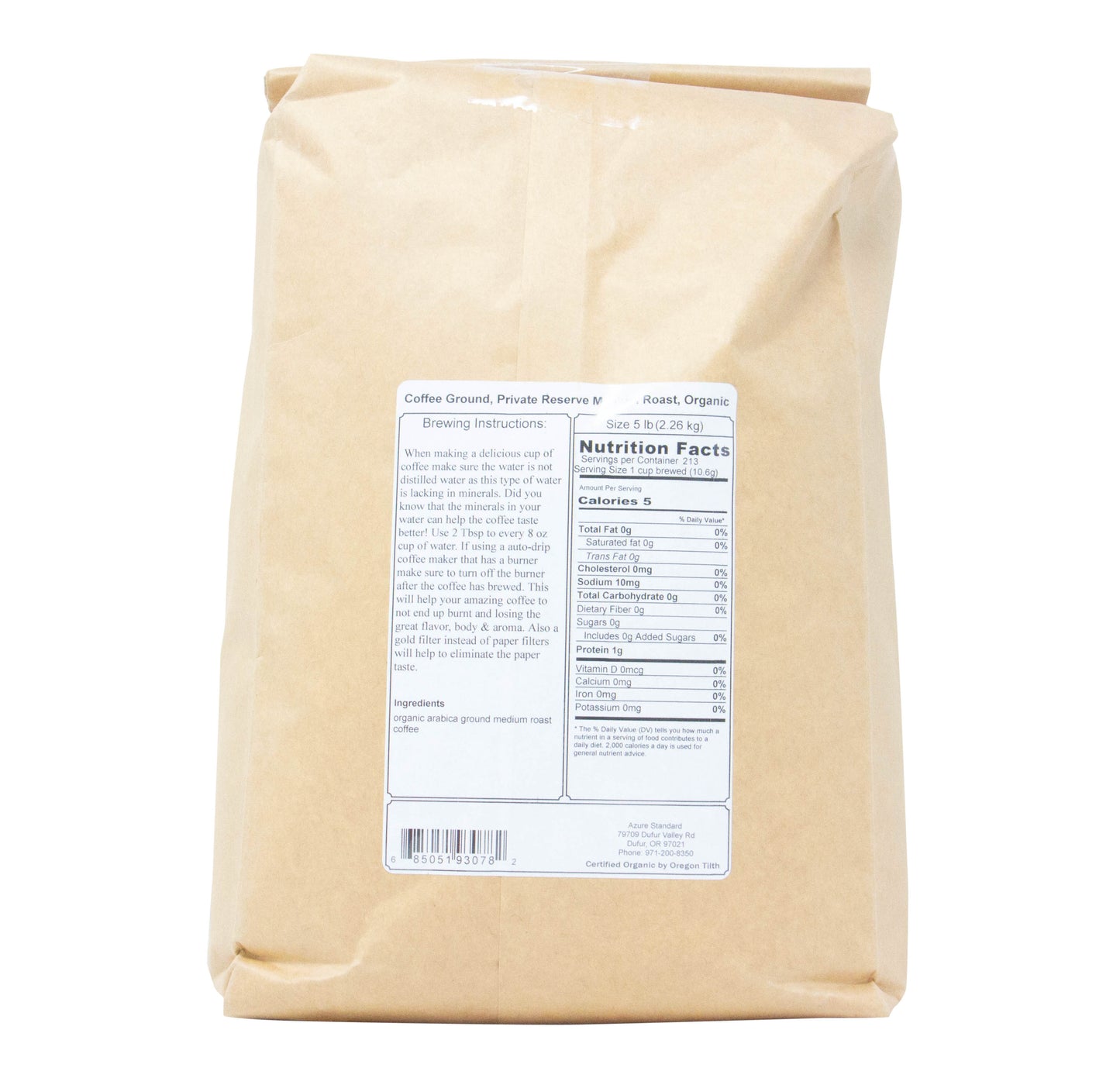 Coffee Ground, Private Reserve Medium Roast, Organic