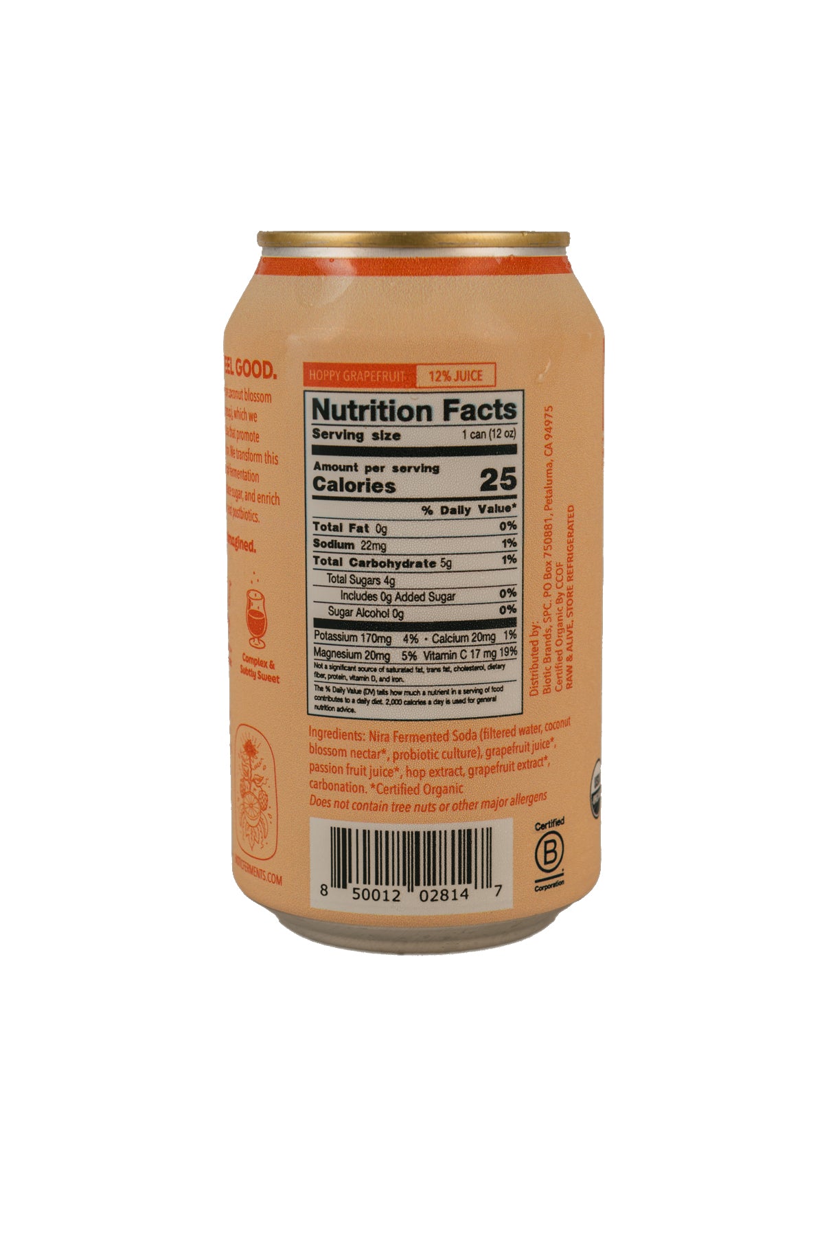 Nira Fermented Soda, Hoppy Grapefruit, Organic