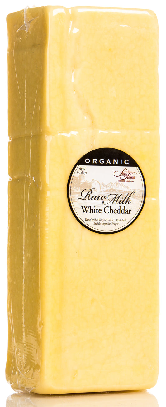 Traditional White Cheddar Cheese Loaf, Raw, Grass Fed, Organic, Random Weight