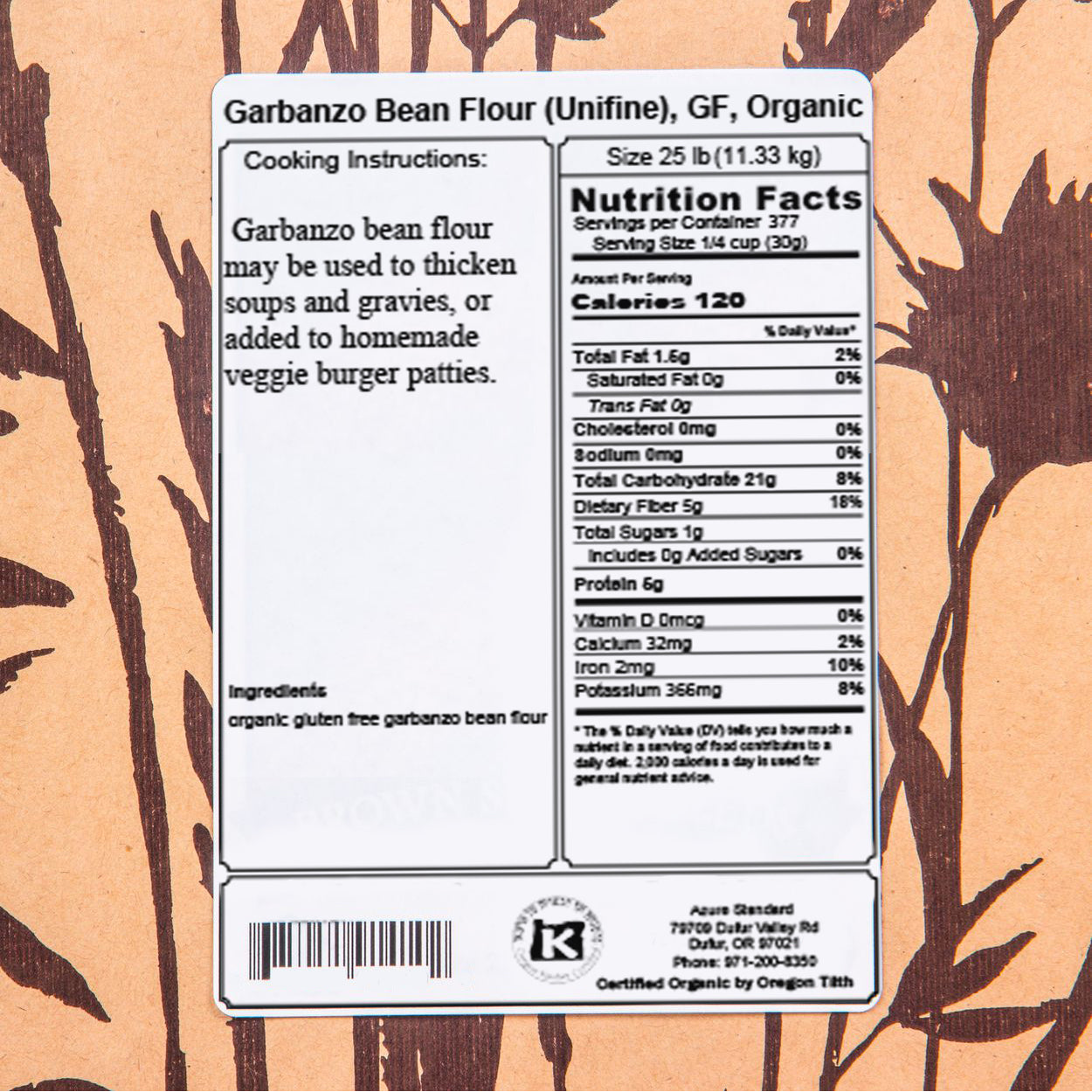 Garbanzo Bean Flour (Unifine), GF, Organic