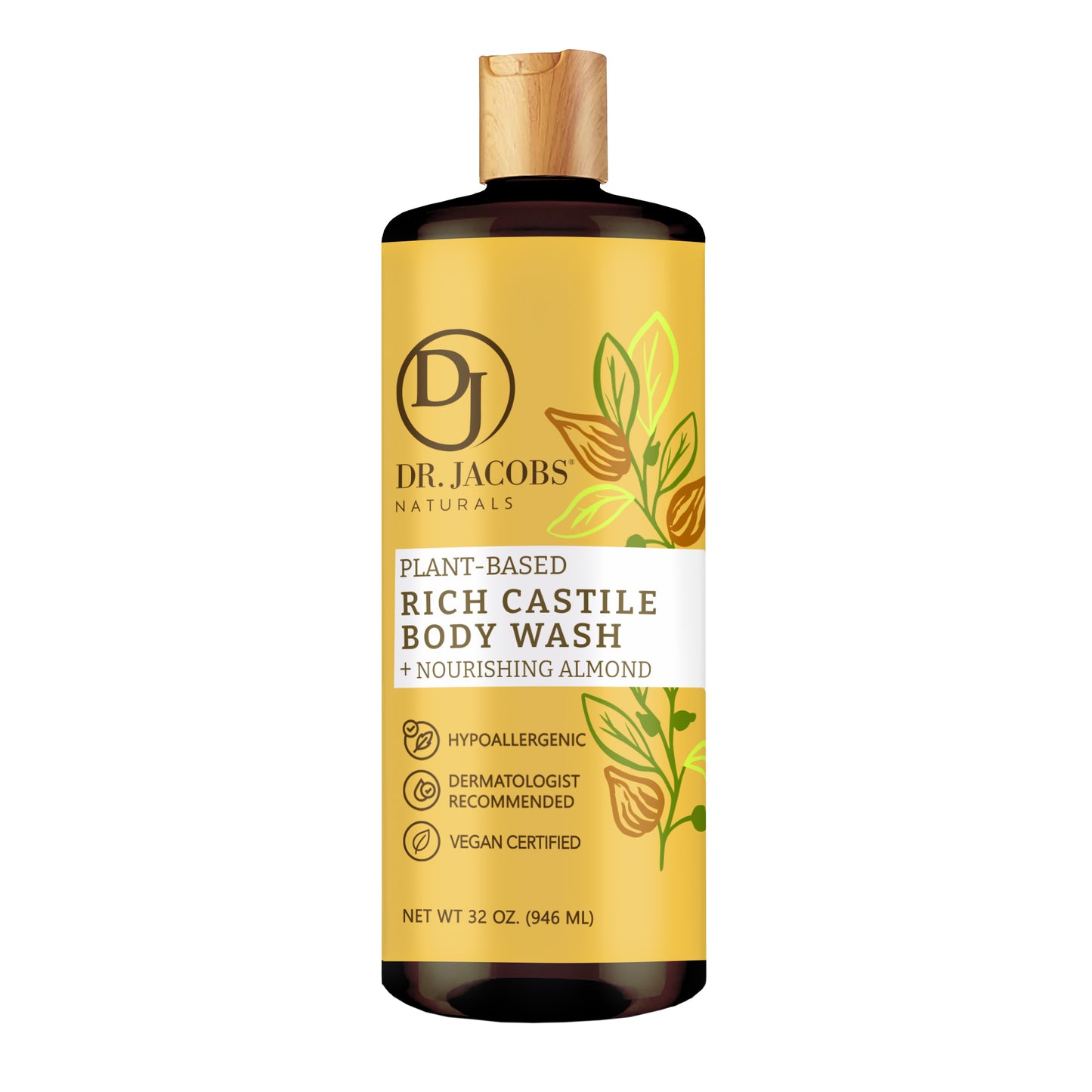 Castile Body Wash, Plant Based, Nourishing Almond
