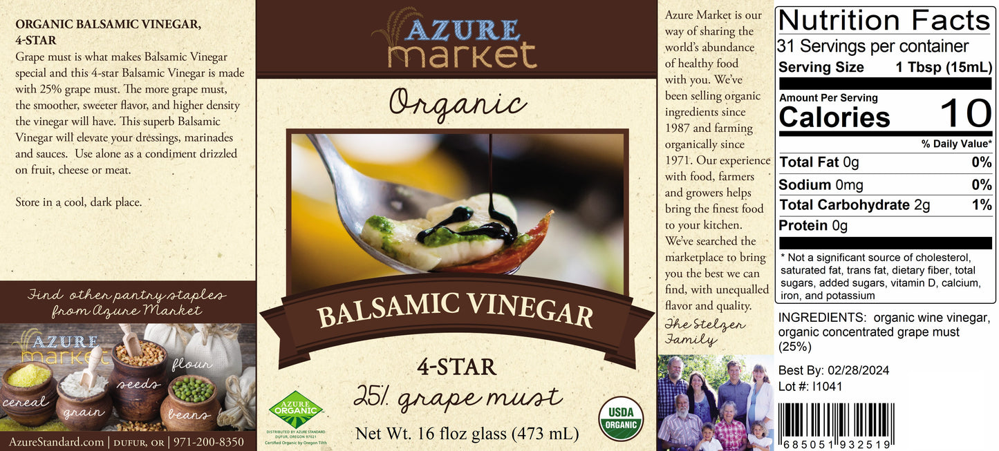 @Vinegar, Balsamic, 4 Star, Organic