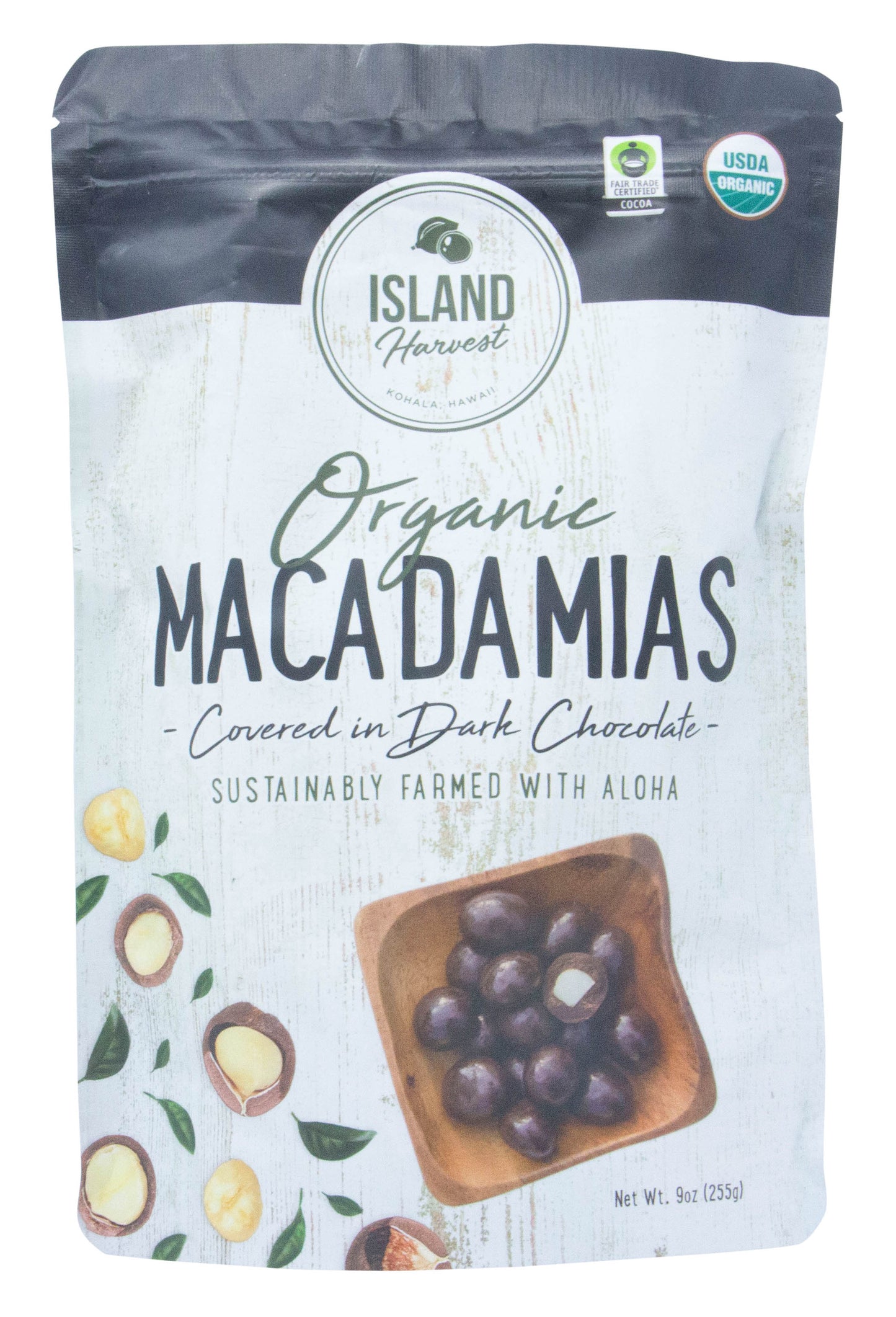 Macadamias Covered in Dark Chocolate, Organic