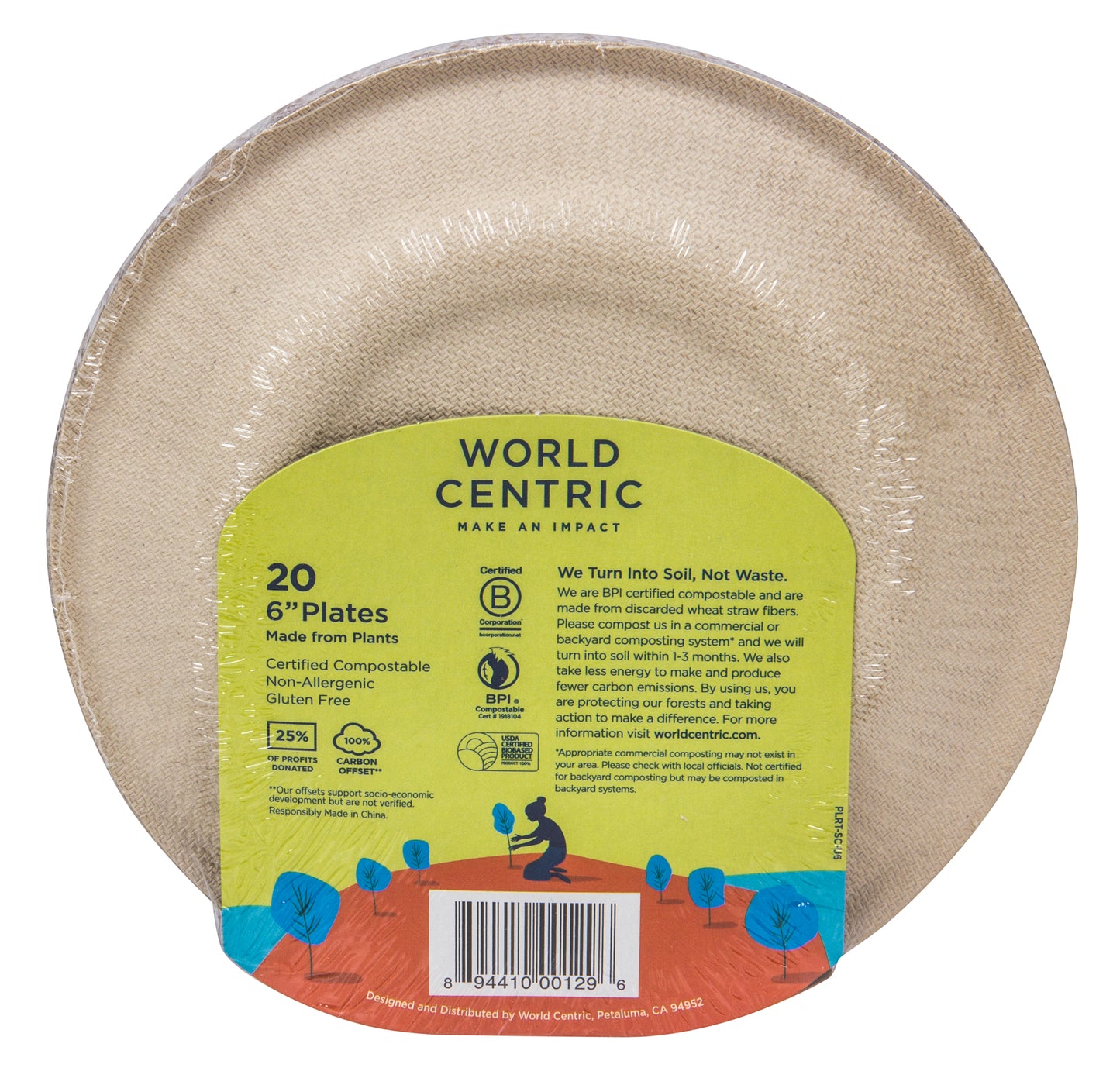 Plates, Compostable, Ripple Edge, 6 in