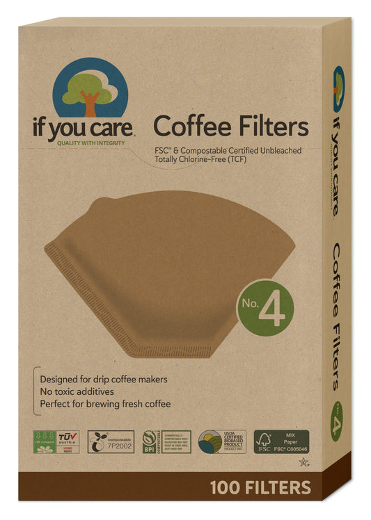 Coffee Filters, No. 4, 100% Unbleached