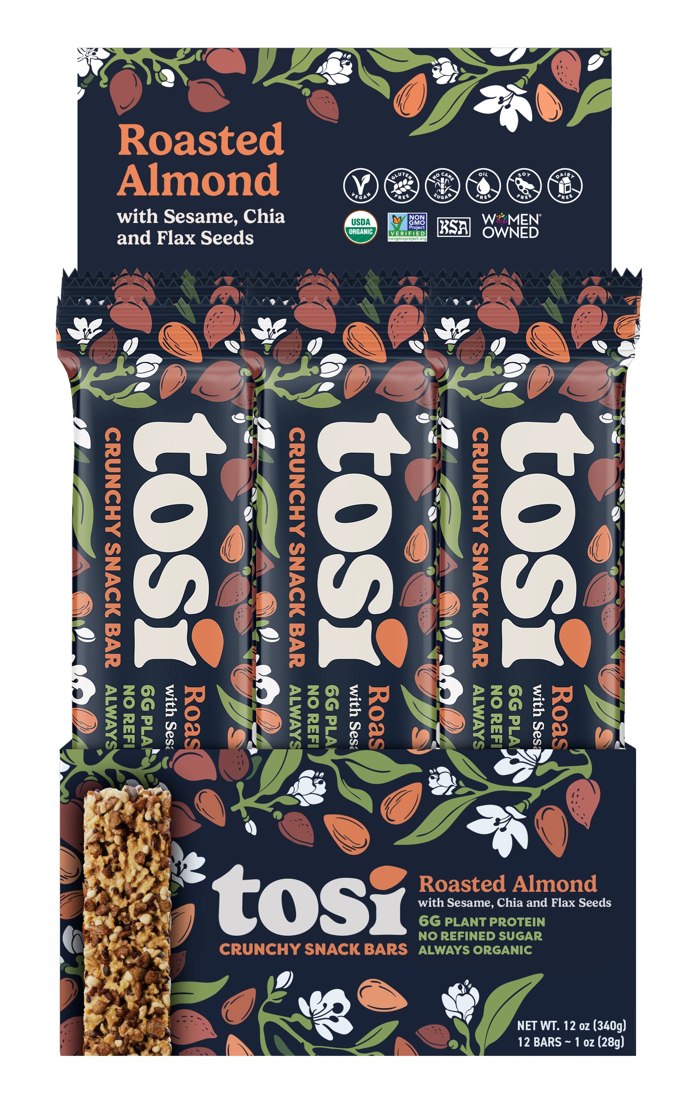 Crunchy Snack Bar, Roasted Almond, Organic