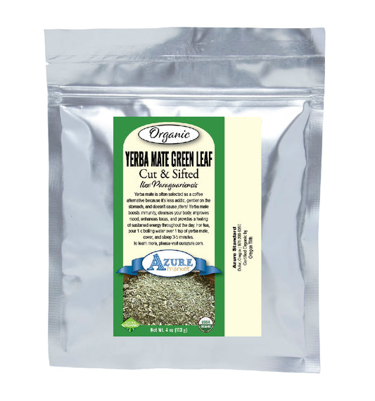 Yerba Mate Green Leaf, Cut & Sifted, Organic