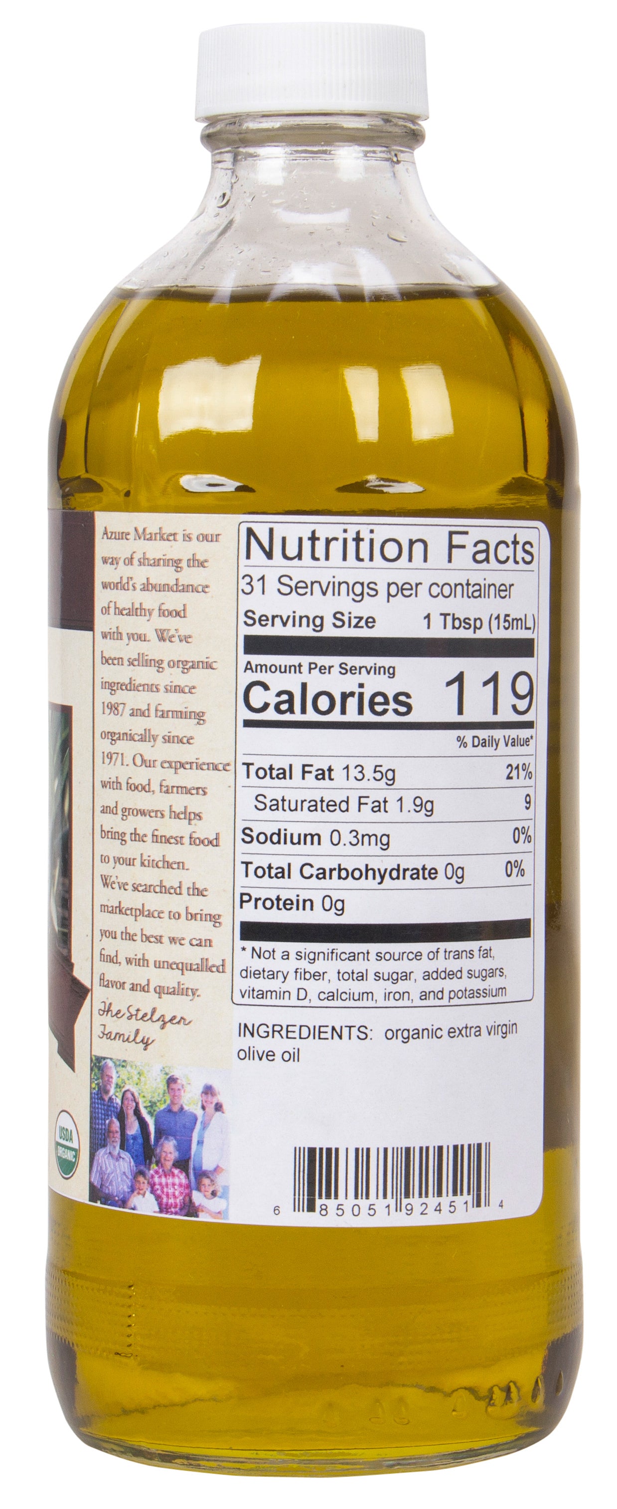 Olive Oil, Extra Virgin, Cold Pressed, Organic