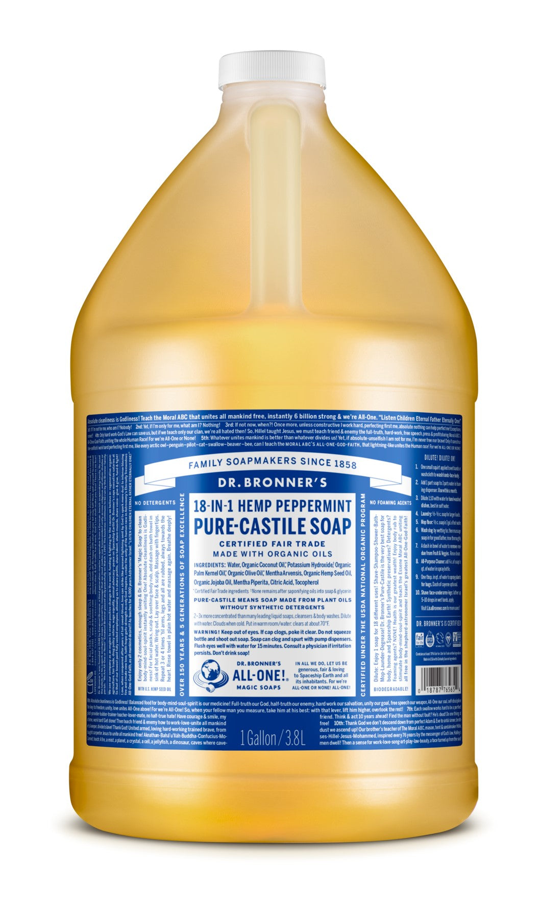 Peppermint Castile Liquid Soap, Organic
