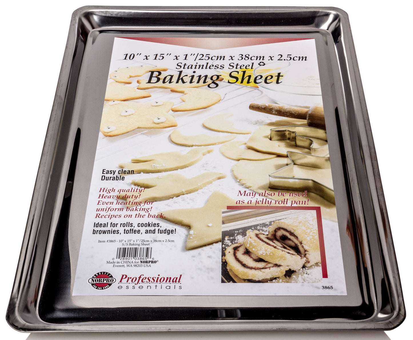 Baking Sheet, Stainless Steel, 15 x 10 x .5 inch