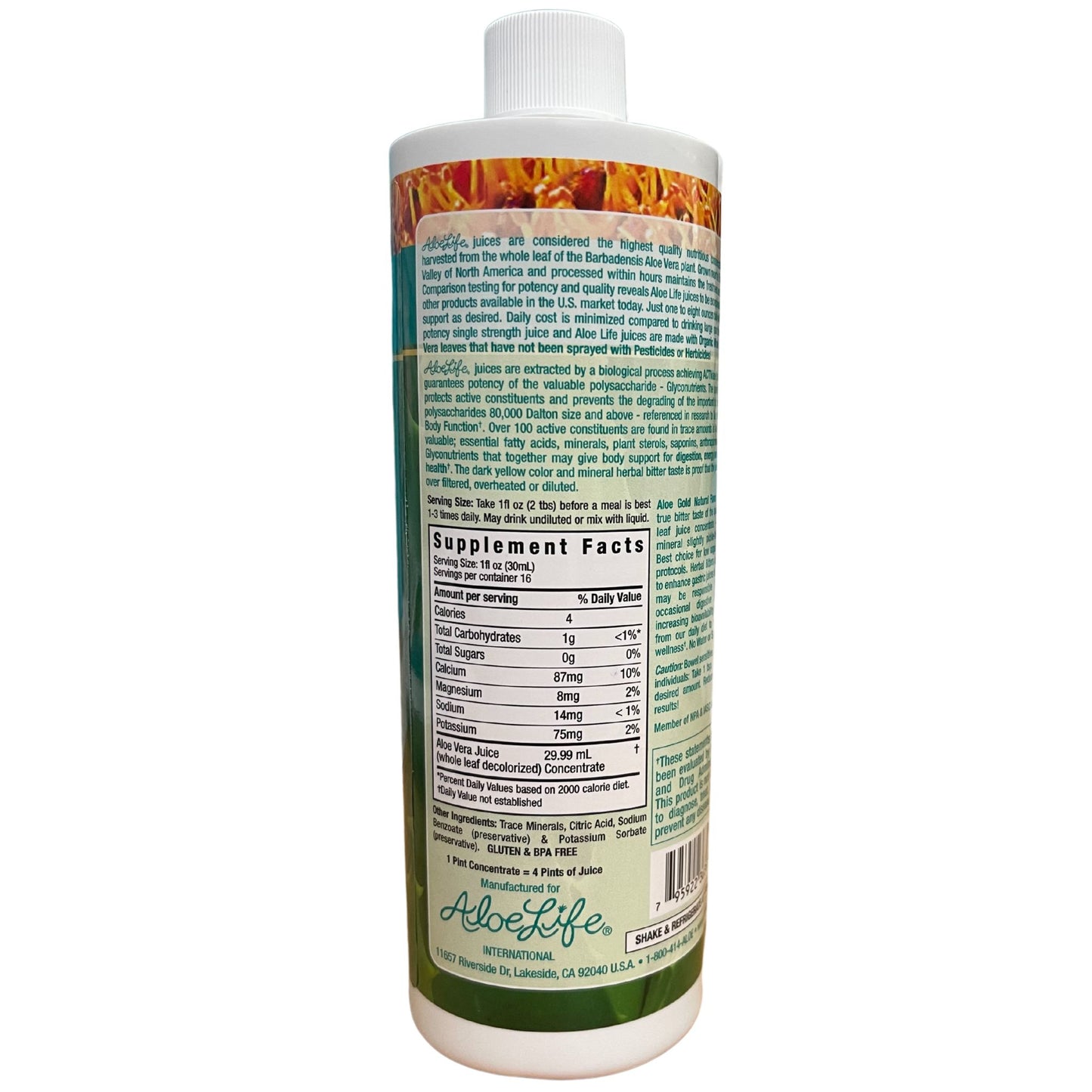 Aloe Gold, Whole Aloe Vera Leaf Juice, 4x Concentrate