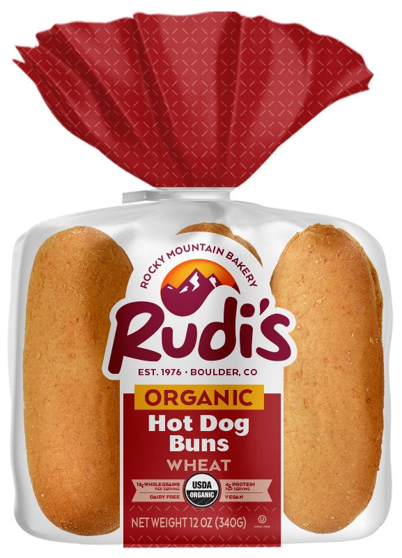 Wheat Hot Dog Buns, Frozen, Organic