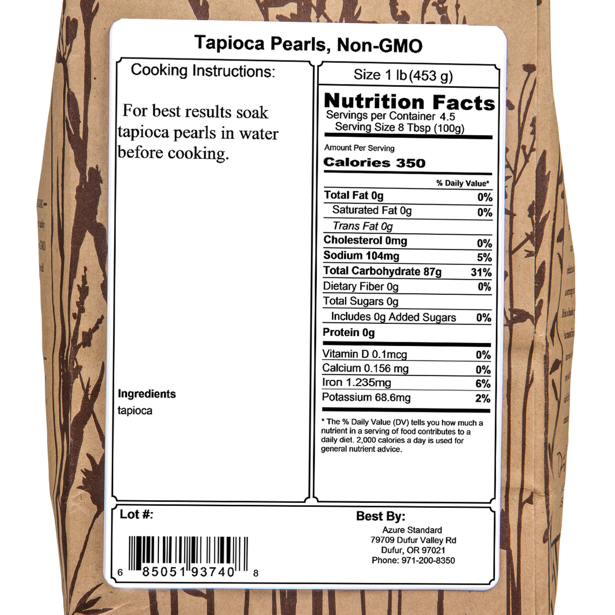 Tapioca Pearls, Non-GMO