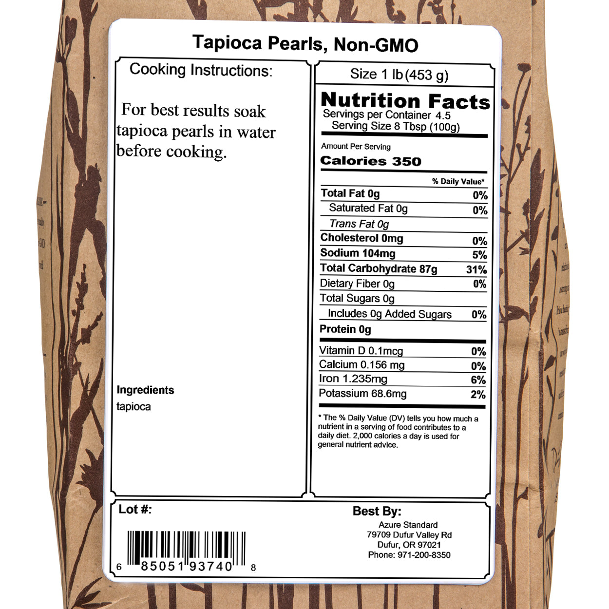 Tapioca Pearls, Non-GMO