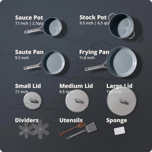 Cookware Set, 10 Piece, Midnight Gray