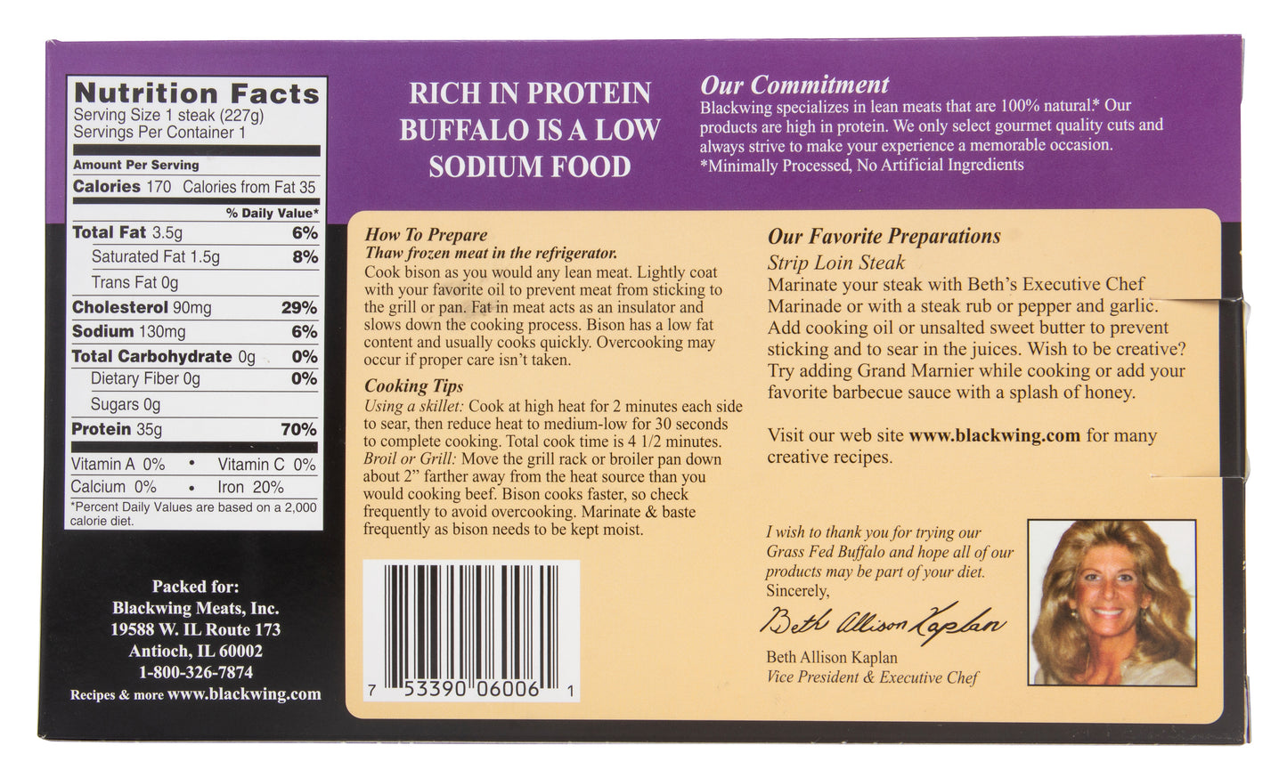 Buffalo New York Steak, Frozen