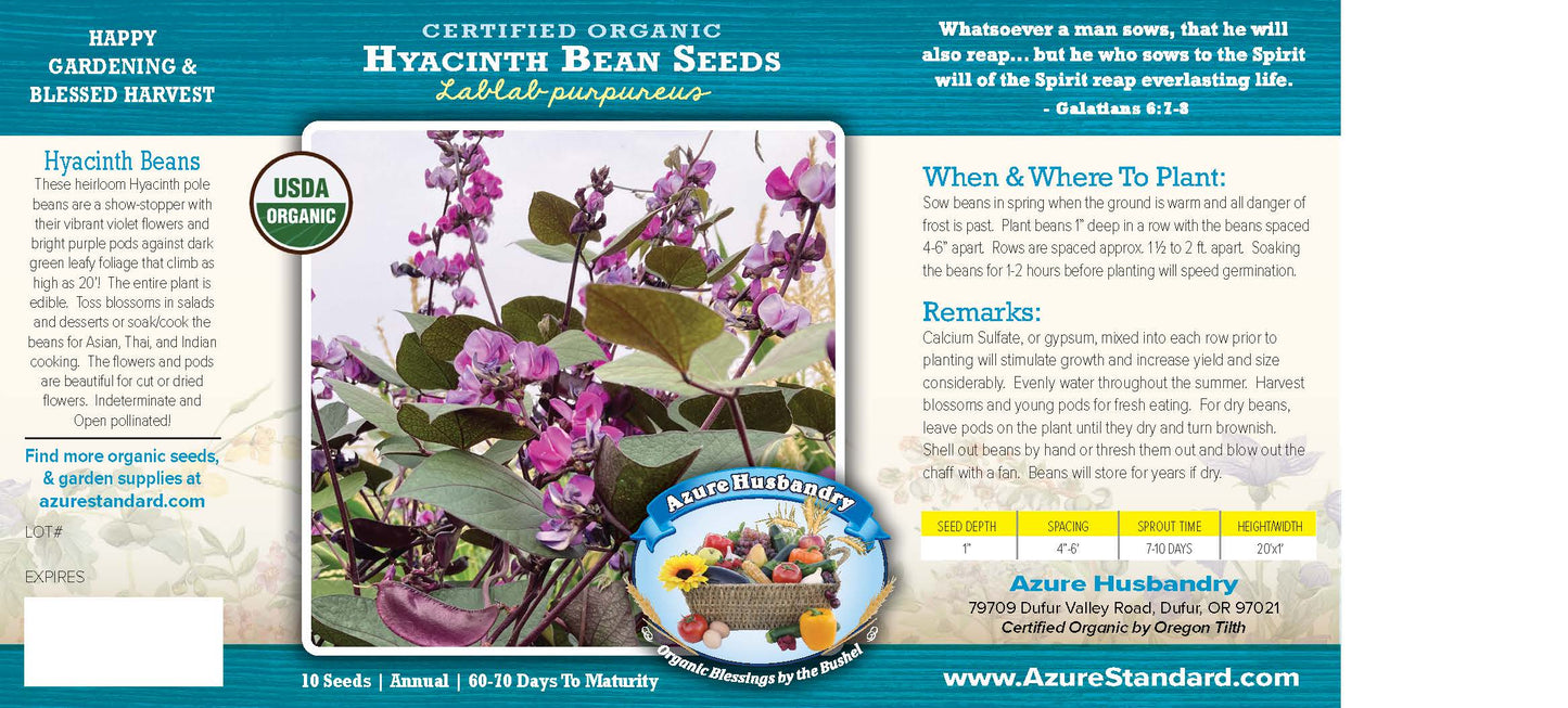 Hyacinth Bean Seed, Organic