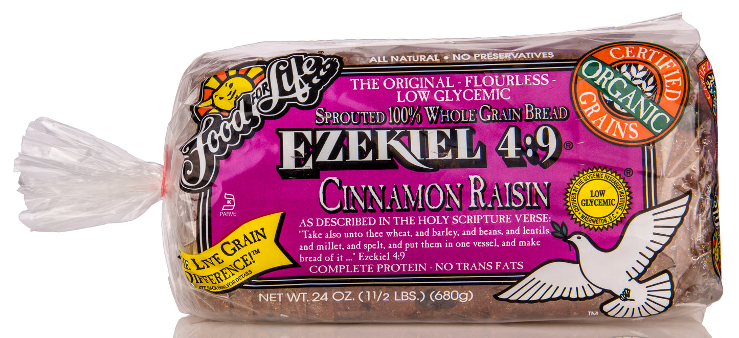Cinnamon Raisin Ezekiel Bread, Frozen, Organic