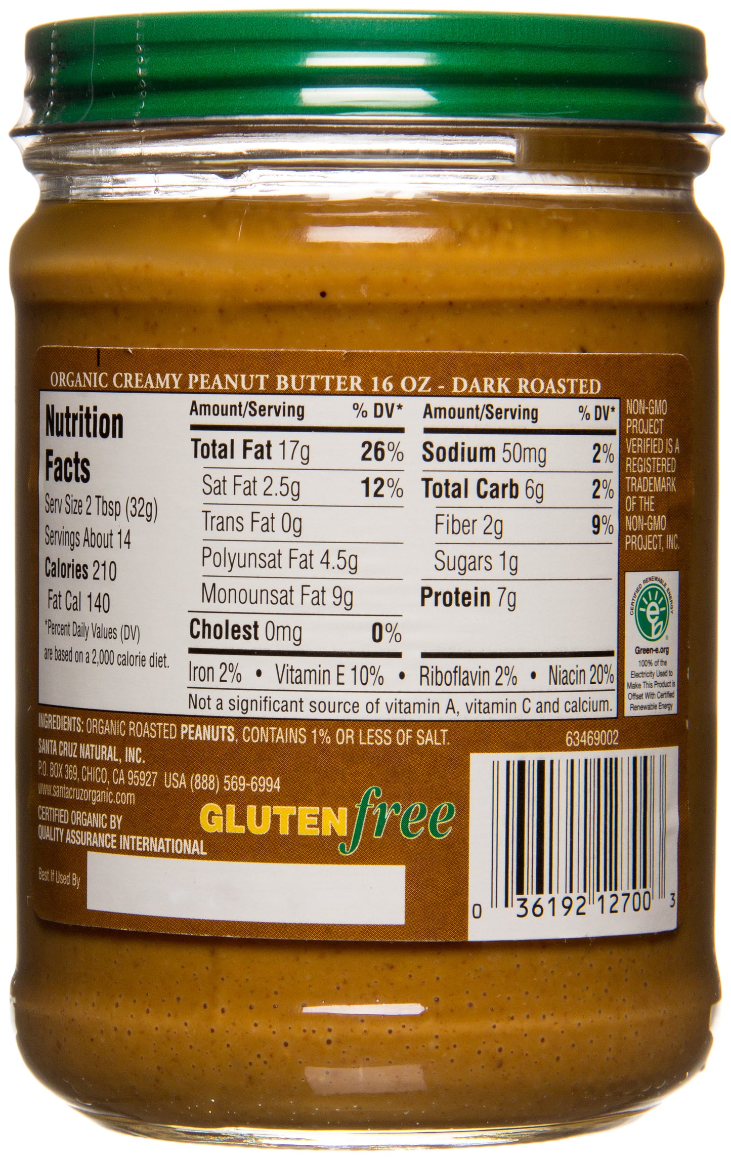 Peanut Butter, Dark Roasted, Creamy, Organic