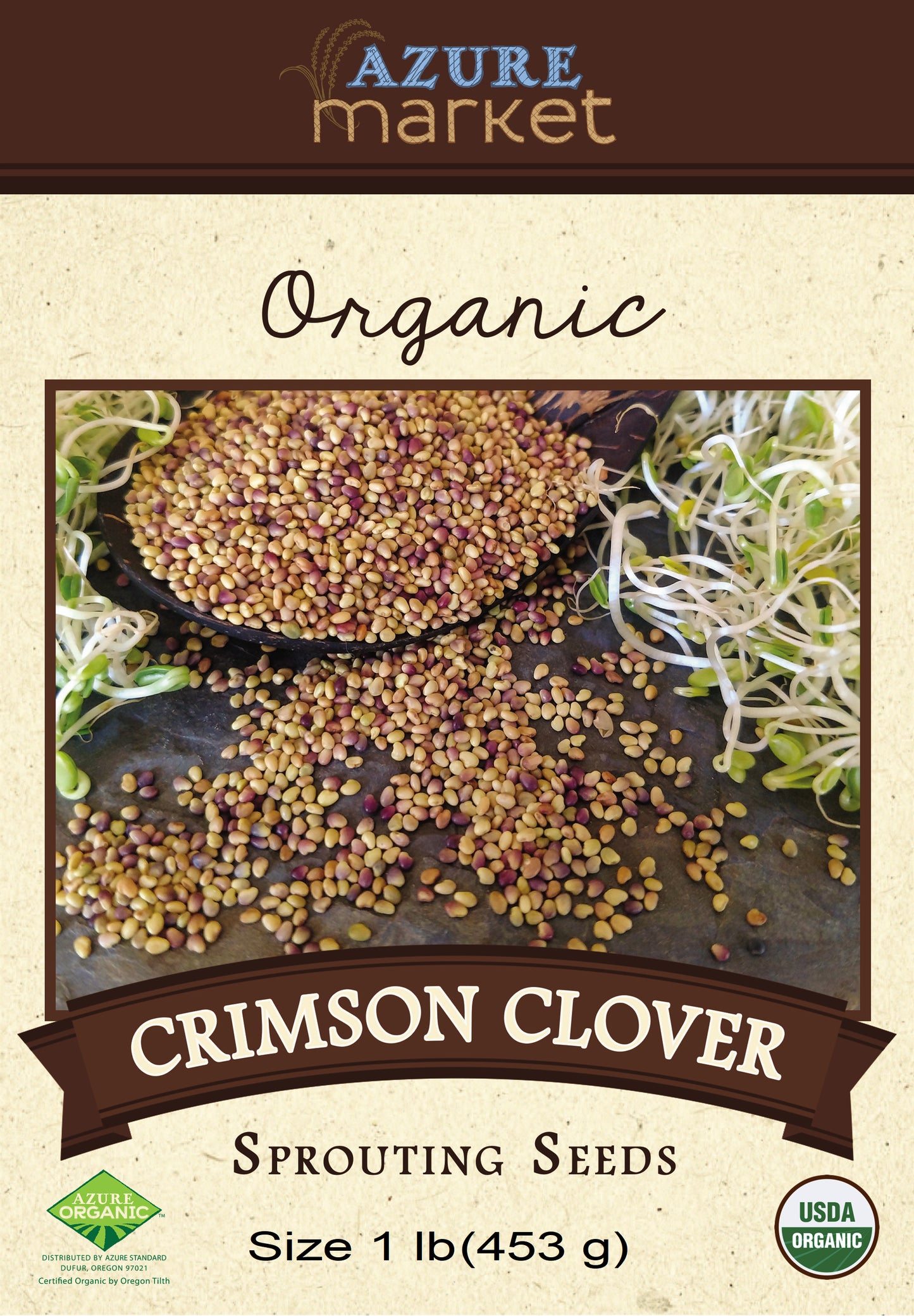 Crimson Clover, Sprouting Seeds, Organic