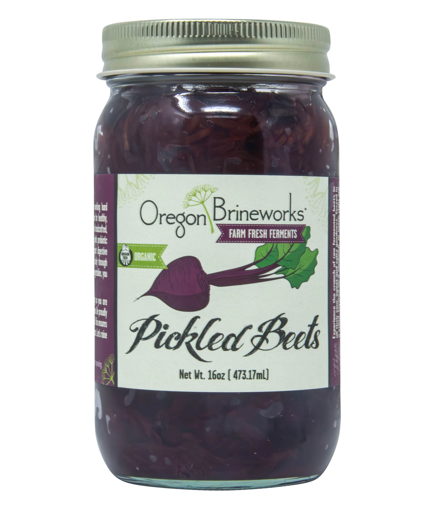 Pickled Beets, Raw, Fermented, Organic