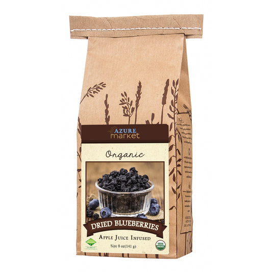 Blueberries, Dried, Apple Juice Infused, Organic