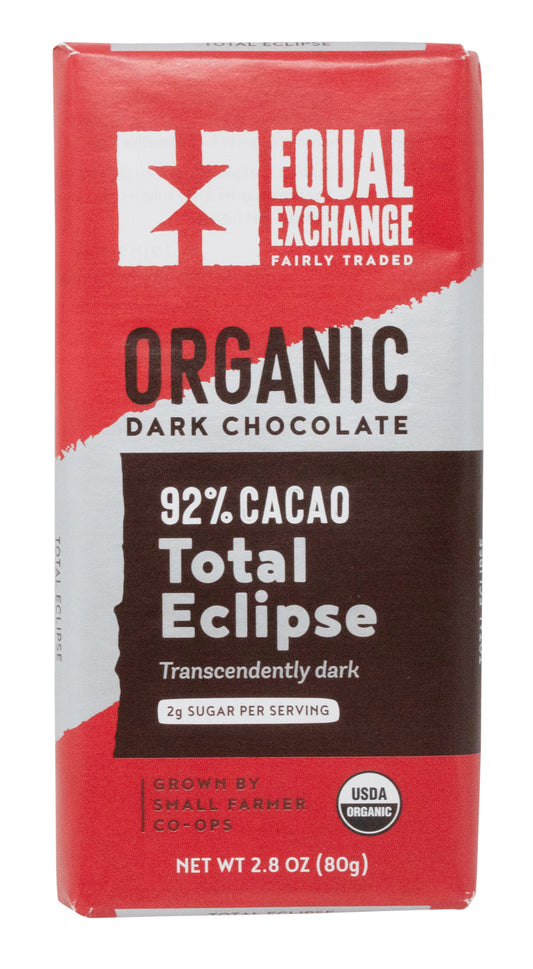 Dark Chocolate Bar, Total Eclipse, 92%, Organic