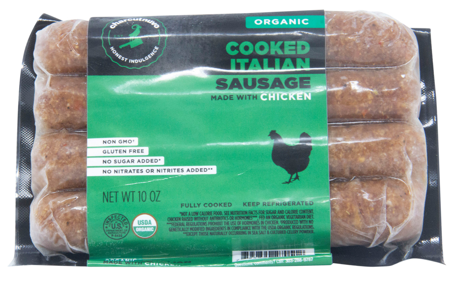 Sausage Fully Cooked, Italian Chicken, Frozen, Organic