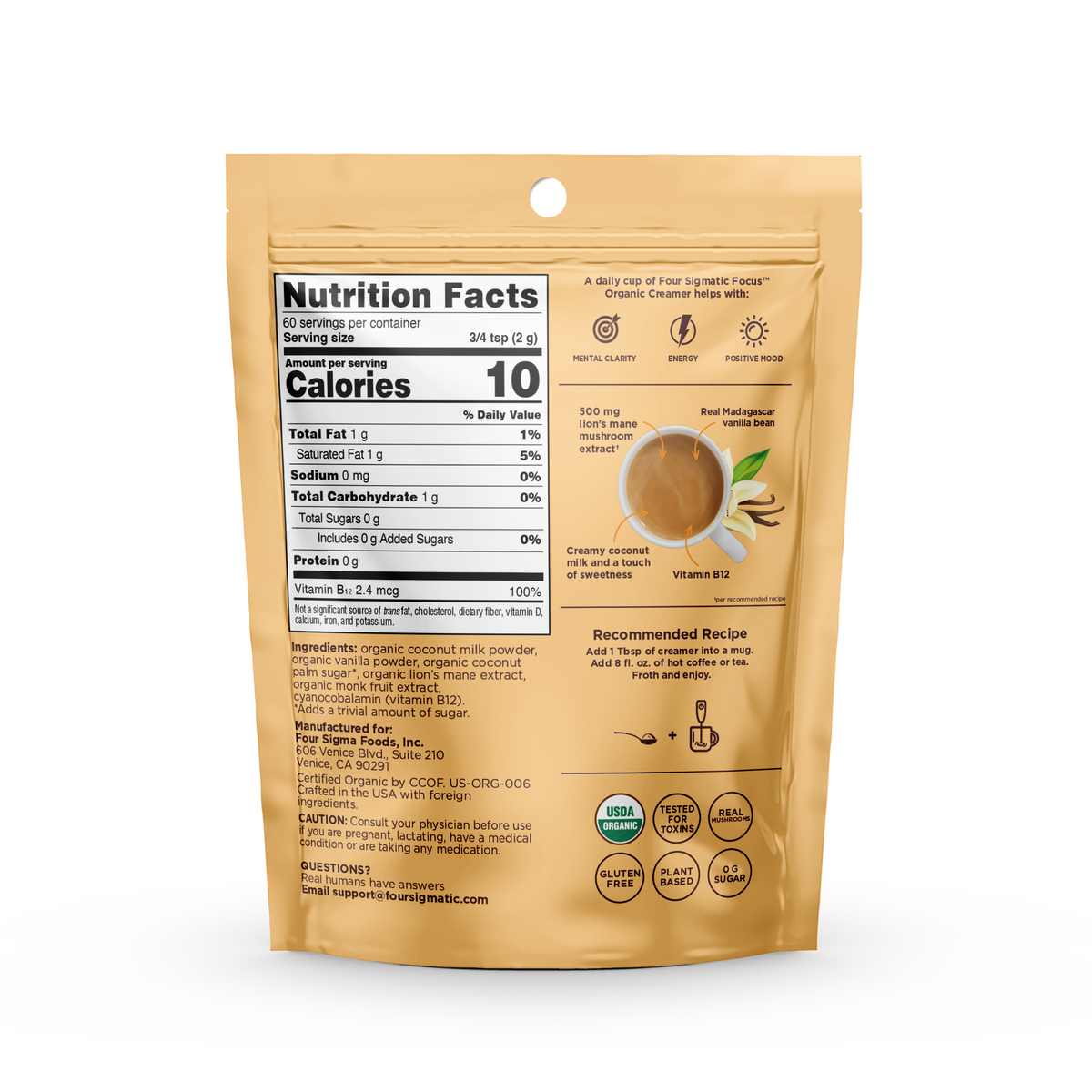 Think Creamer, Vanilla Coconut, Organic